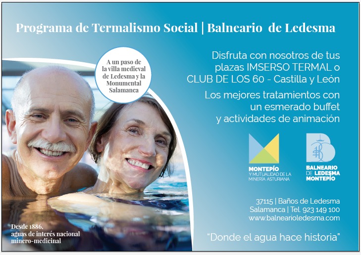 Programa de Termalismo Municipal del Balneario de Ledesma accesible a las personas mayores a través del IMSERSO